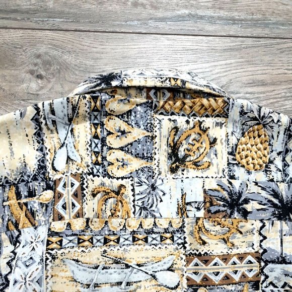 Ho Aloha Mens Medium Short Sleeve Shirt Hawaiian Vacation Beach Island Casual - Picture 9 of 10